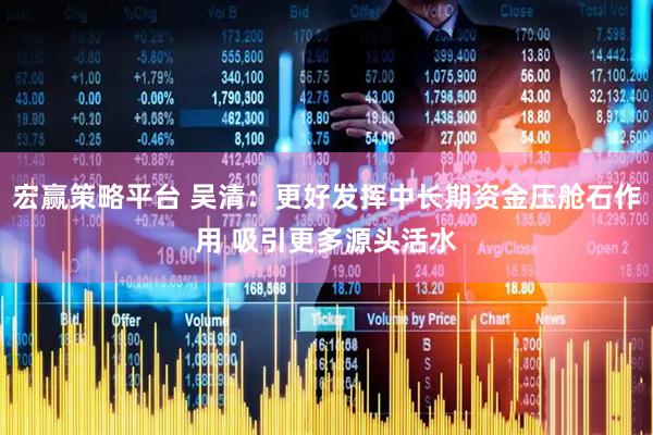 宏赢策略平台 吴清：更好发挥中长期资金压舱石作用 吸引更多源头活水